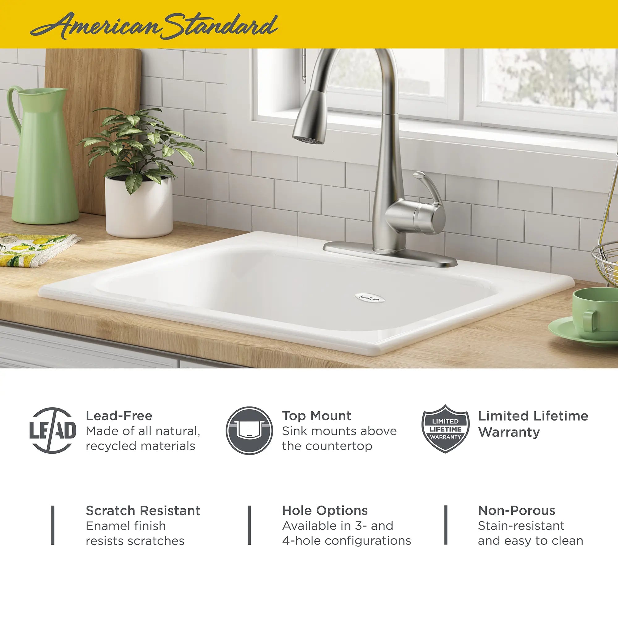 Quince 25 x 22-Inch Cast Iron 3-Hole Drop-In Single-Bowl Kitchen Sink // BRILLIANT WHITE // 67734_Quince_Cast_Iron_Kitchen_Sink_77SB25223308_77SB25224308_Info_0_CDNwebp.webp