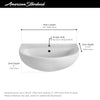 [0467201.020] Reliant® 22 in. Pedestal Sink Top Only, Single Hole - White