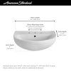[0467208.020] Reliant® 22 in. Pedestal Sink Top Only, 8 in. Widespread Holes - White