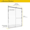 [AM00811400.006] 60 x 76-Inch Height Semi-Frameless Top-Roller Sliding Shower Door - Brushed Nickel