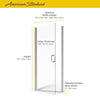[AM00819400.213] 36 x 76-Inch Height Semi-Frameless Swing Door - Silver Shine