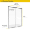 [AM00821400.213] 48 x 70-Inch Height Semi-Frameless Top-Roller Sliding Shower Door - Silver Shine