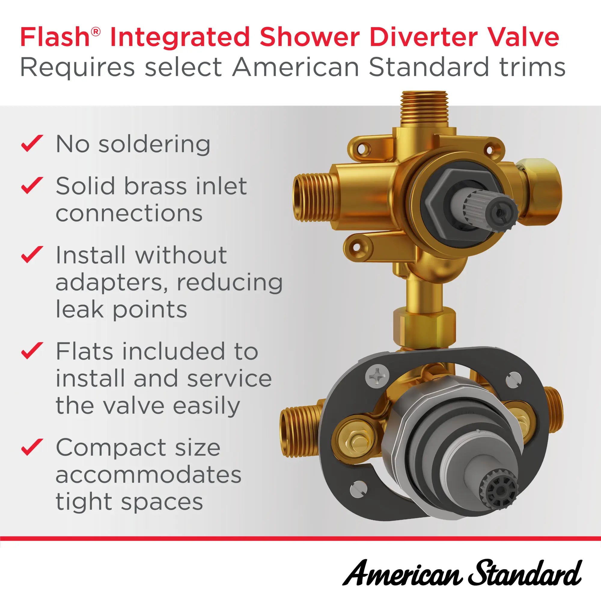 Flash® 2-Way Integrated Shower Diverter Rough-In Valve with Pressure Balance Valve Cartridge // NO FINISH // 67843_Flash_Infographic_RU521_0001_OCT2025_1_CDNwebp.webp