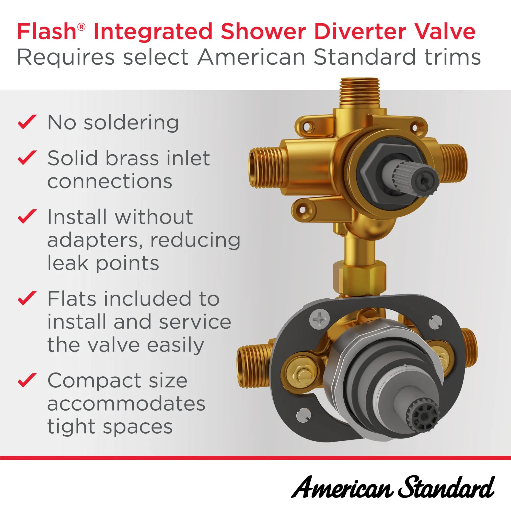 Flash® 3-Way Integrated Shower Diverter Rough-In Valve with Pressure Balance Valve Cartridge // NO FINISH // 67847_Flash_Infographic_RU531_0001_OCT2025_1_CDNwebp.webp