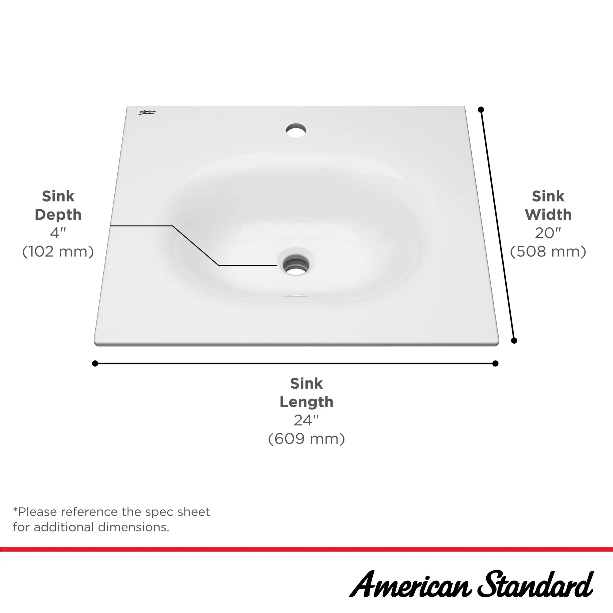 Studio® S 24-Inch Vitreous China Vanity Sink Top Center Hole Only // 24 IN / SINGLE HOLE / WHITE // 68015_StudioS_Infographic_1297001_0001_SEPT2025_1_CDNwebp.webp