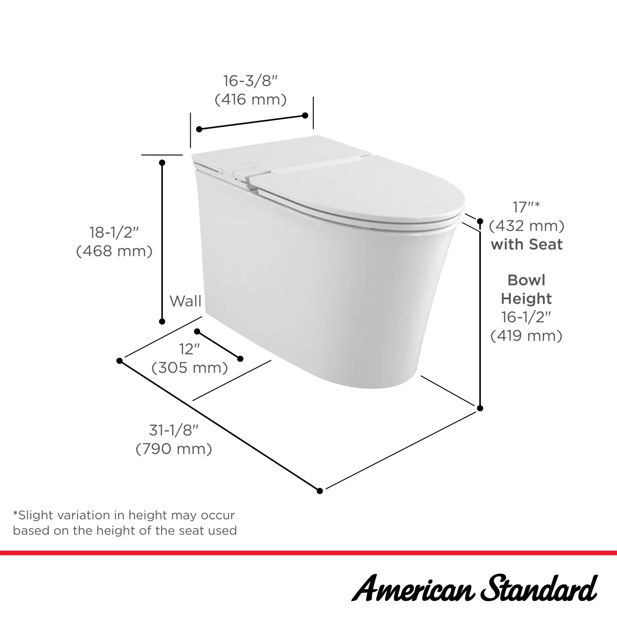 Studio® S One-Piece 1.0 gpf/3.8 Lpf Chair Height Elongated Toilet With Seat // WHITE // 68045_StudioS_Infographic_2548A100_0004_AUG2025_1_CDNwebp.webp