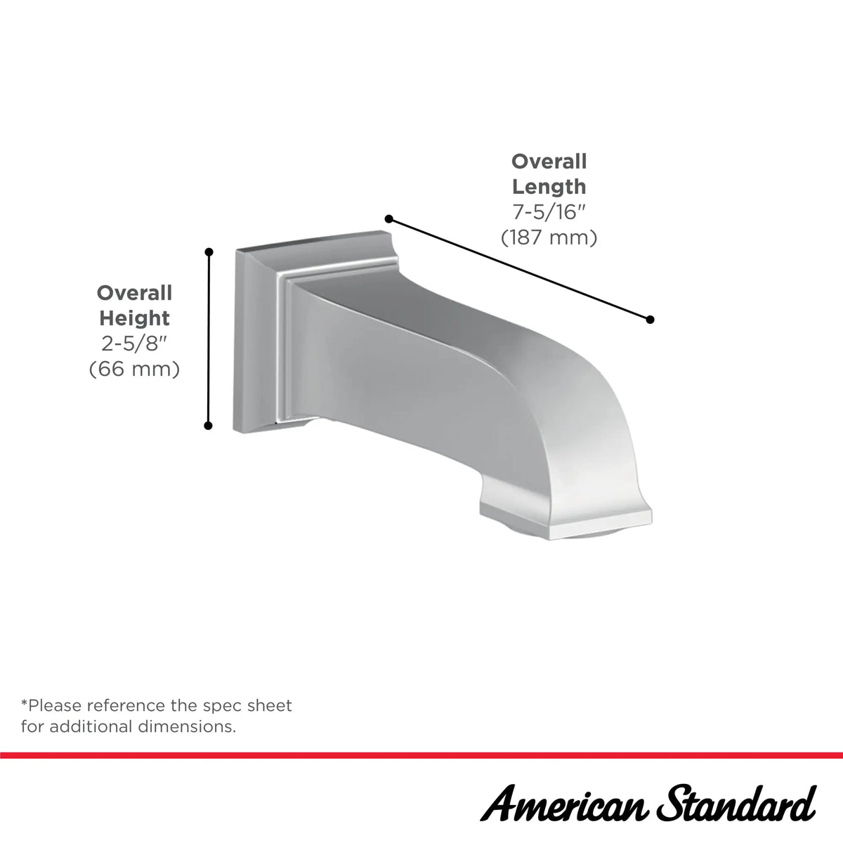 American Standard 8888111.GN0 Town Square S - Caño de bañera sin