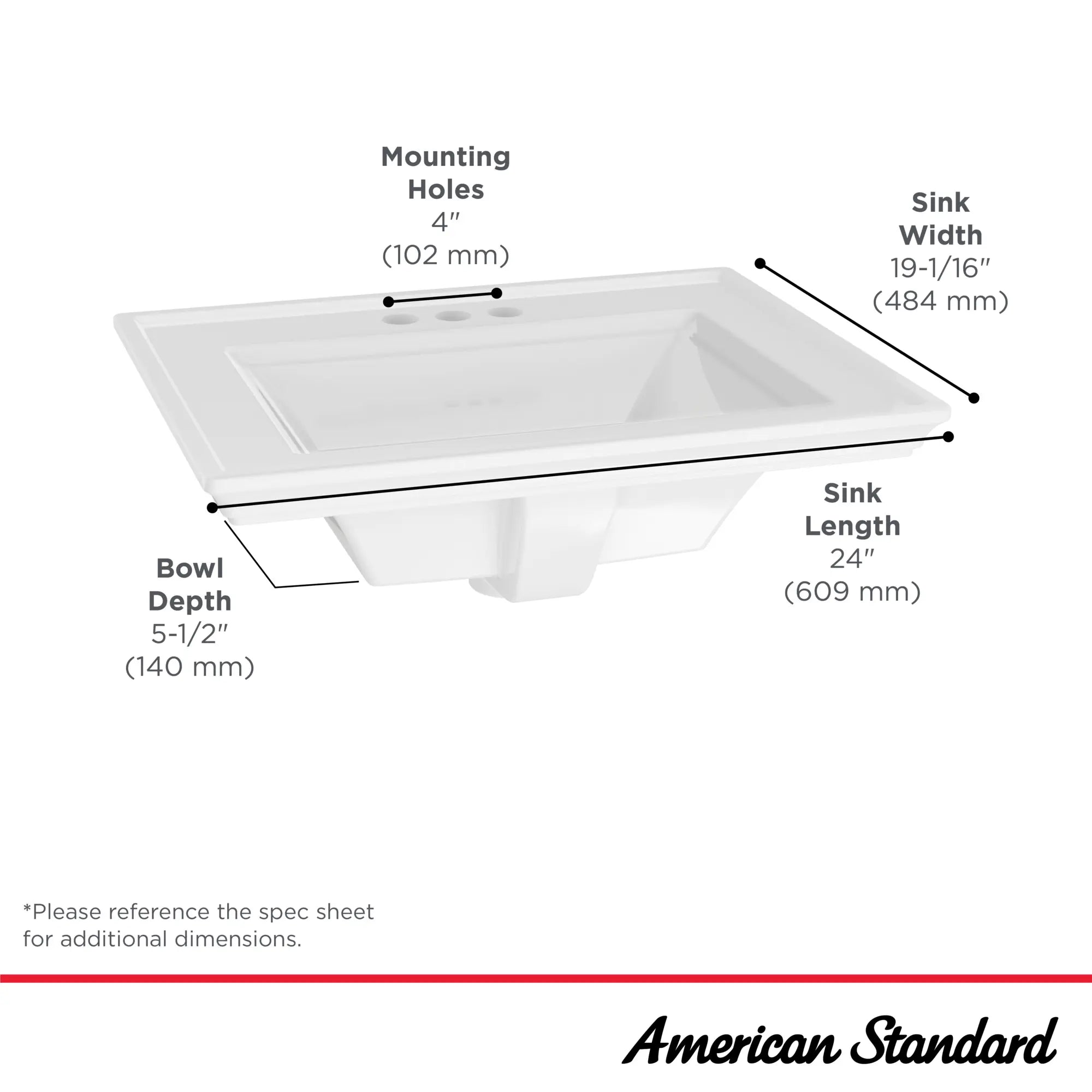 Town Square® S Drop-In Sink With 4-Inch Centerset // 4 IN CENTERSET / WHITE // 68125_TownSquareS_Infographic_1203004_0001_SEPT2025_1_CDNwebp.webp