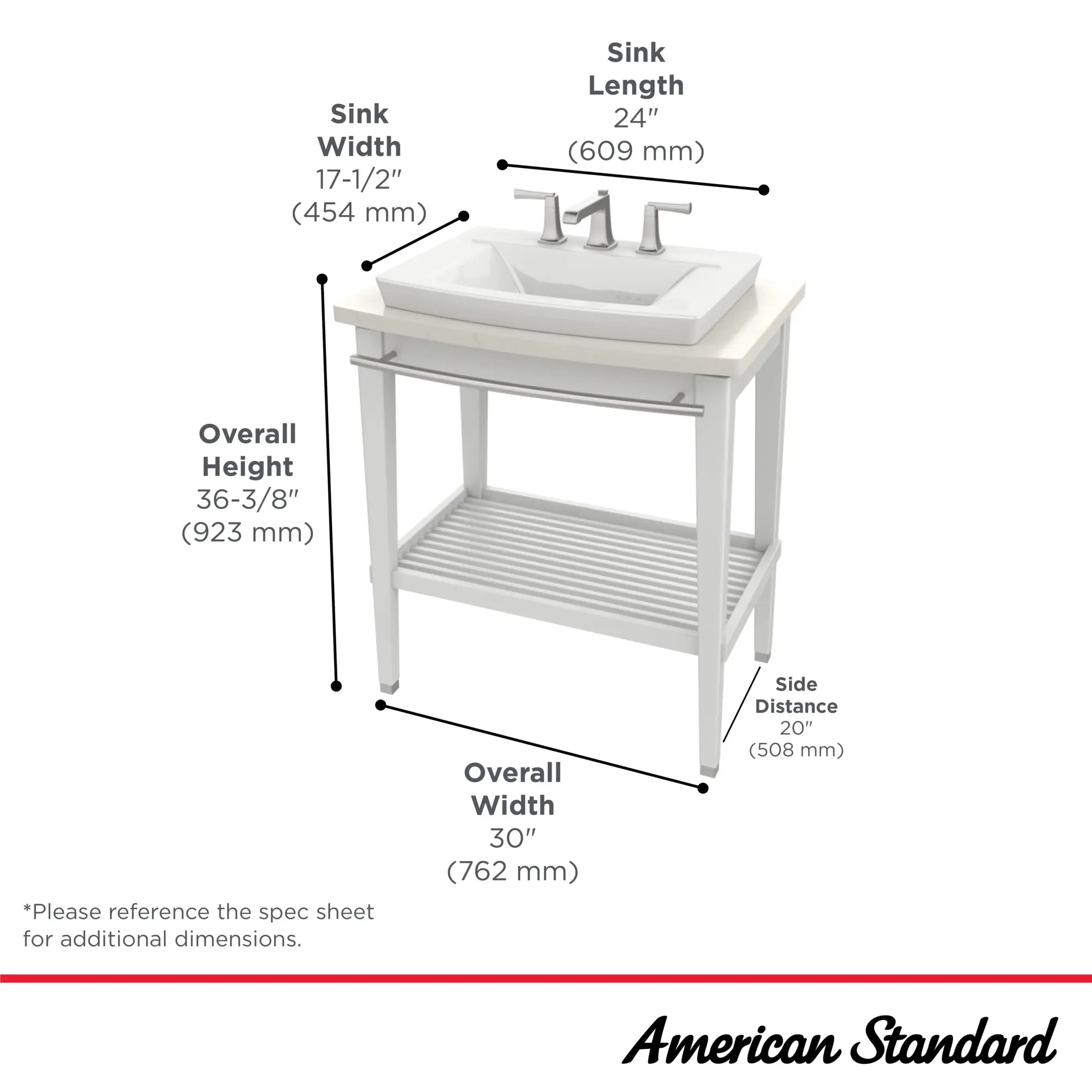 Washstand for American Standard® Townsend® Sinks // WHITE // 68209_Townsend_Infographic_9039030_0001_SEPT2025_1_CDNwebp.webp