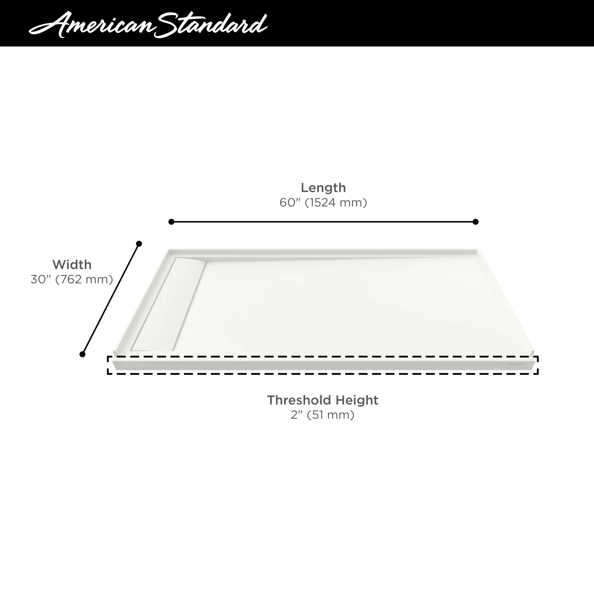 Townsend 60 x 30-Inch Single Threshold Shower Base With Left-Hand Outlet // 60 X 30 IN / LEFT / SOFT WHITE // 68214_2019_AS_Townsend_Shower_Bases_Infographics_F1-4_0_CDNwebp.webp