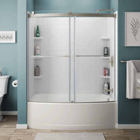 Elevate 60 In. x 60 In. Curved Barn-Style Tub Door