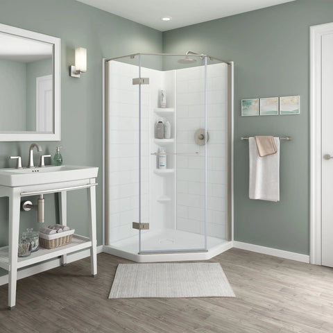 Elevate Framed 74-inch Neo-Angle Pivot Shower Door