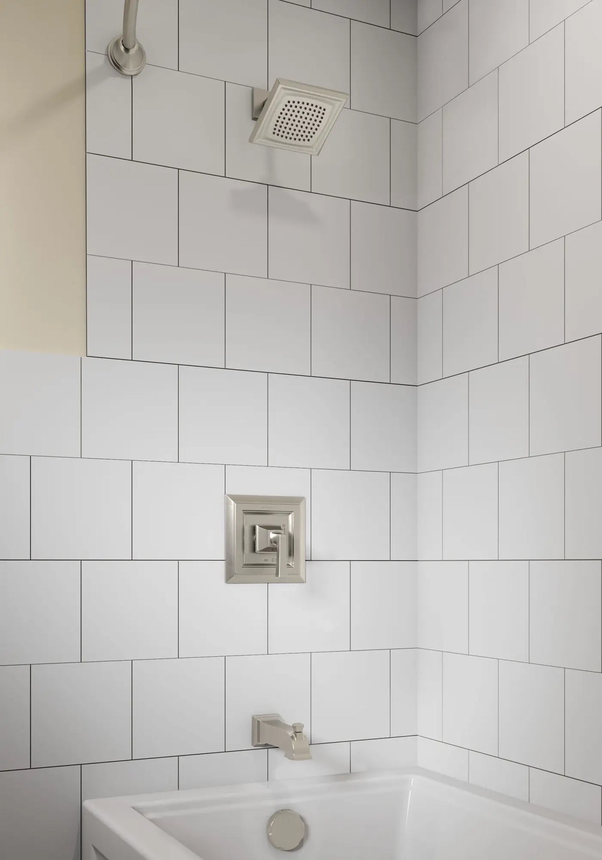 Town Square S 1.75 gpm/6.8 L/min Tub and Shower Trim Kit With Water-Saving Showerhead, Double Ceramic Pressure Balance Cartridge With Lever Handle // TUB & SHOWER / 1.75 GPM / BRUSHED NICKEL // 87368_B-T455508295_CDNwebp.webp