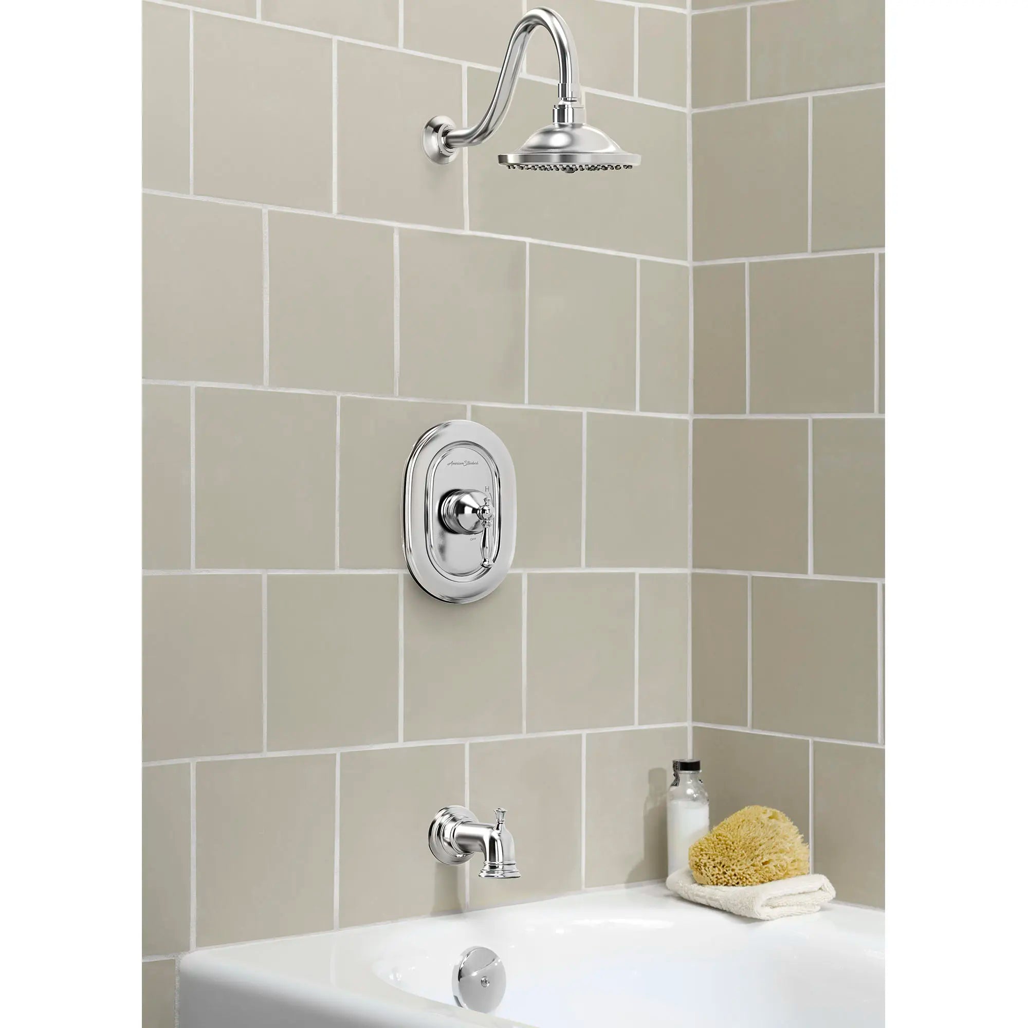 Quentin® 2.5 gpm/9.5 L/min Tub and Shower Trim Kit With Rain Showerhead, Double Ceramic Pressure Balance Cartridge With Lever Handle // POLISHED CHROME // 88405_B-TU440502002_CDNwebp.webp