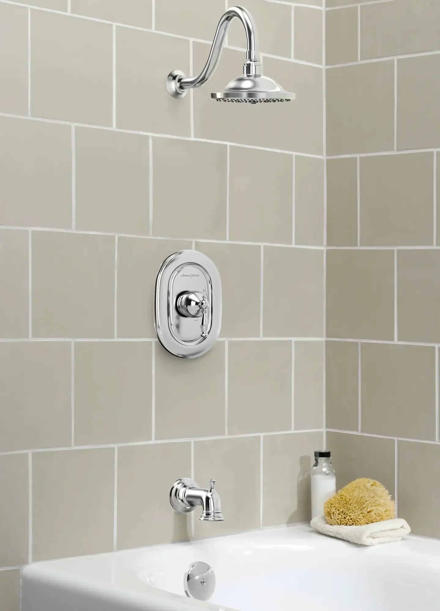 Quentin® 2.5 gpm/9.5 L/min Tub and Shower Trim Kit With Rain Showerhead, Double Ceramic Pressure Balance Cartridge With Lever Handle // POLISHED CHROME // 88442_B-TU440502002_CDNwebp.webp